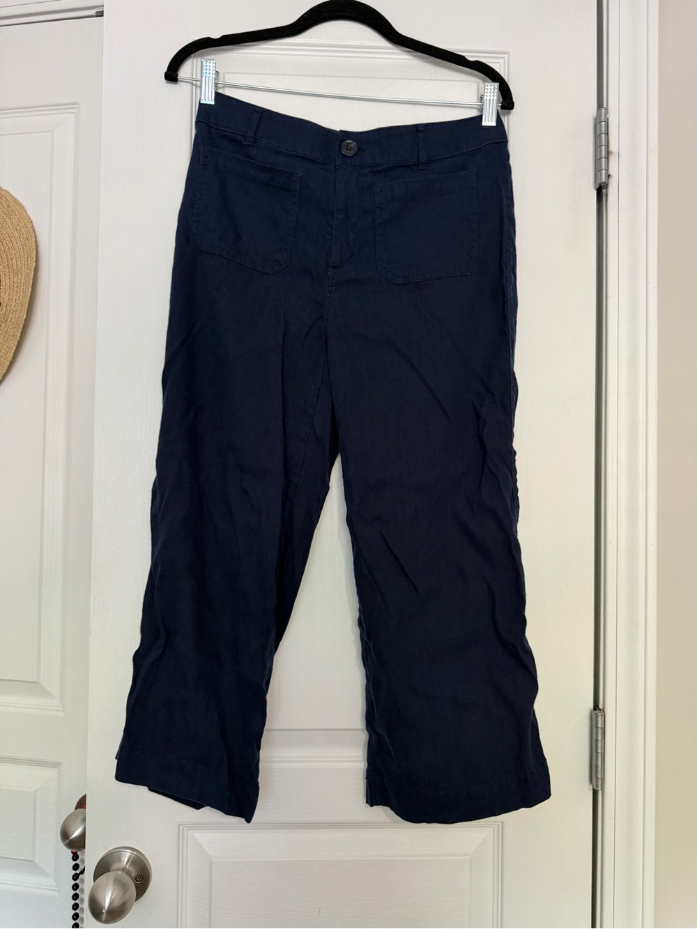 LOFT navy “The Palmer” Wide Leg Linen Pants size 6P